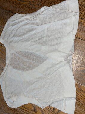 FREE PEOPLE  crop cotton poly top/open back panel/white/S